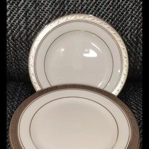 Noritake, Fine Porcelain, Crestwood Platinum, 8 PIECE SET Dessert Plates, NEW